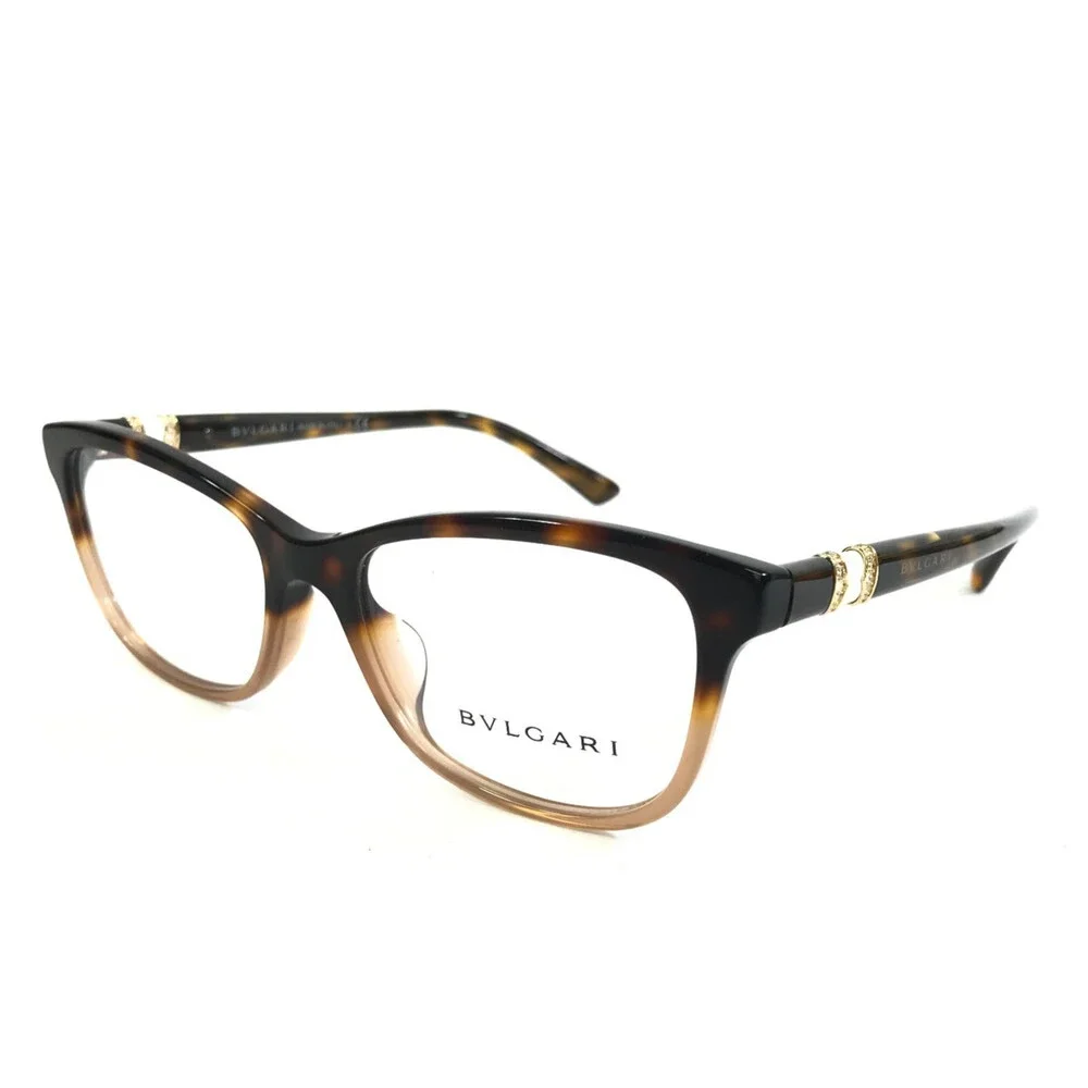 Bvlgari Eyeglasses Frames 4133-B-F 5362 Havana/Brown Crystals Alt Fit 54-17-145